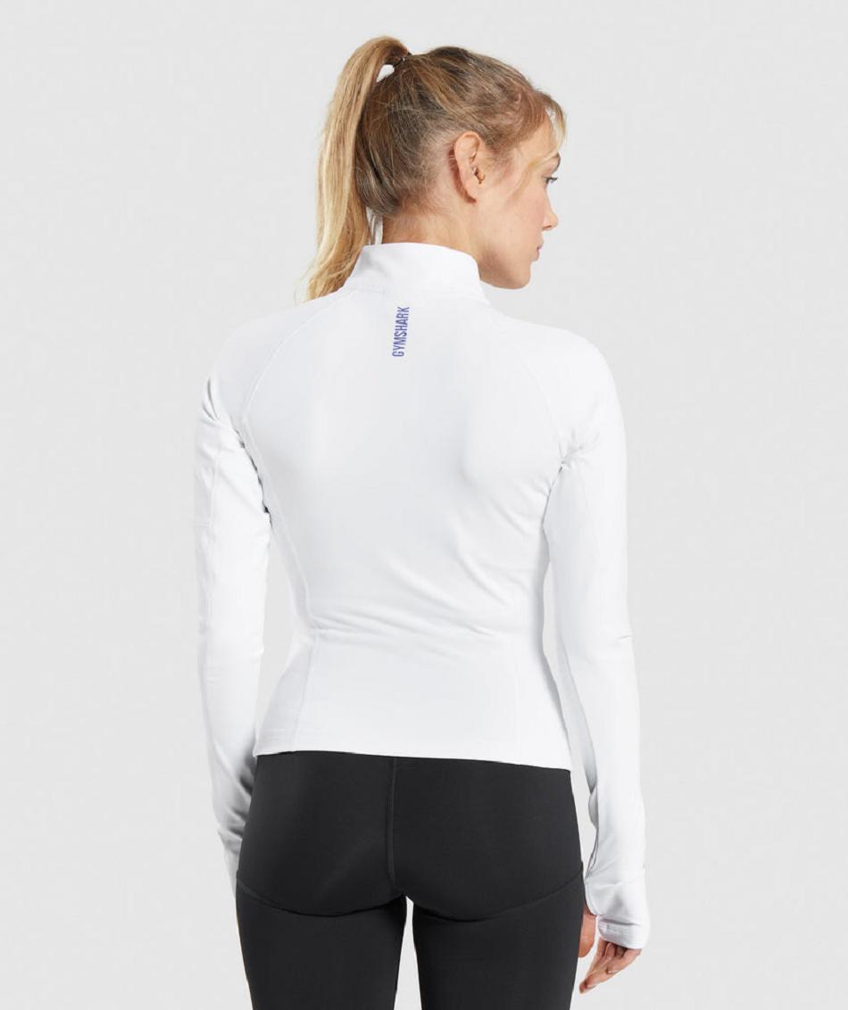 Gymshark Pulse 1/4 Zip Ženske Accessories Bijele | HR 3788DFM